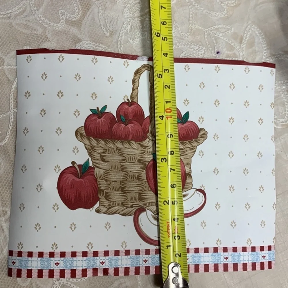 Vintage Apple Basket Wallpaper Border Pre-Pasted 6 Rolls 24 Yds Pattern 0124 USA